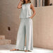 Women's Solid Color Vest Top And Casual Wide Leg Pants Two-piece Set