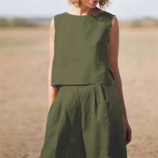 Women's 2-piece Minimalist Solid Color Casual Pants And Vest Set